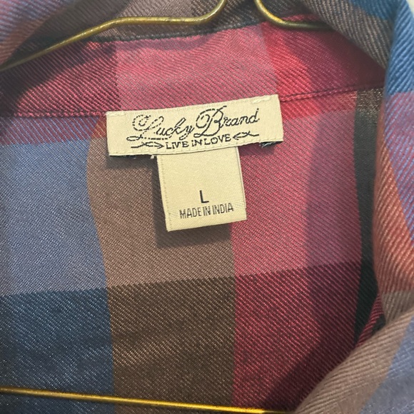 ⭐️FINAL CALL/ DONATING SOON - Lucky Brand Plaid Button Down - Picture 2 of 2
